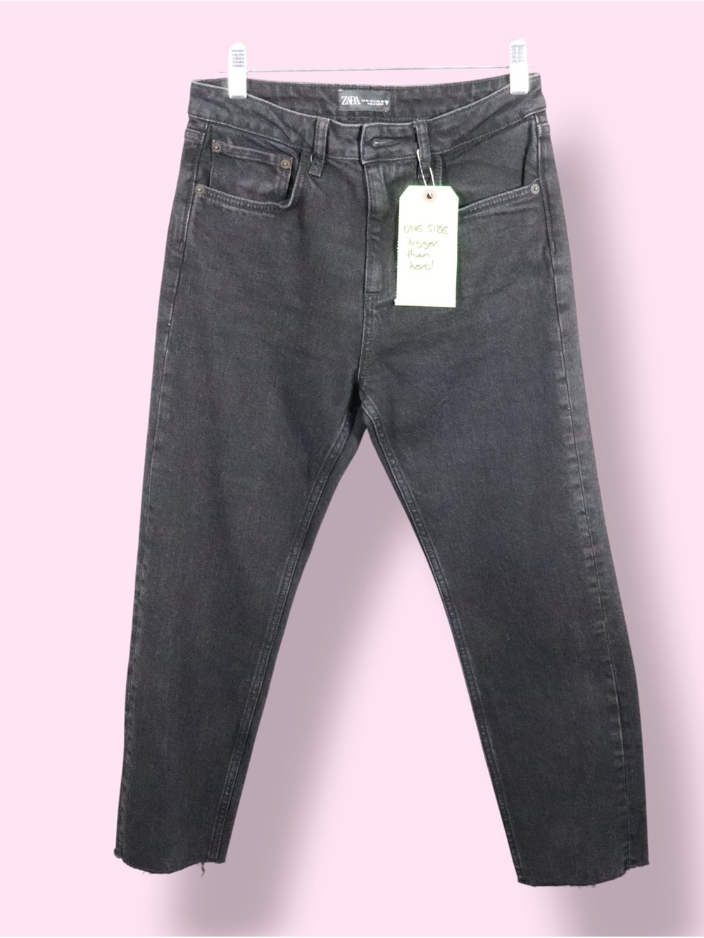 Zara Jeans Women’s Size 6 Black Cropped Straight Leg High Rise Denim